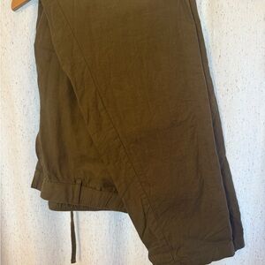 Uniqlo linen green pants